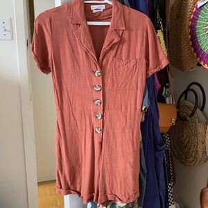 Native Youth short romper in clay